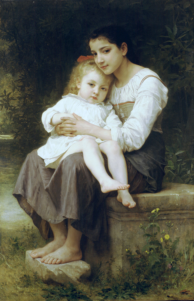 William-Adolphe Bouguereau Big Sis' (1886) oil painting reproduction