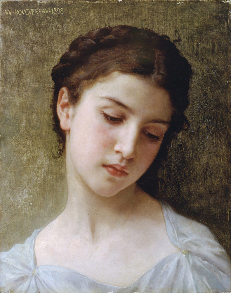 William-Adolphe Bouguereau Head Of A Young Girl (1898) oil painting reproduction