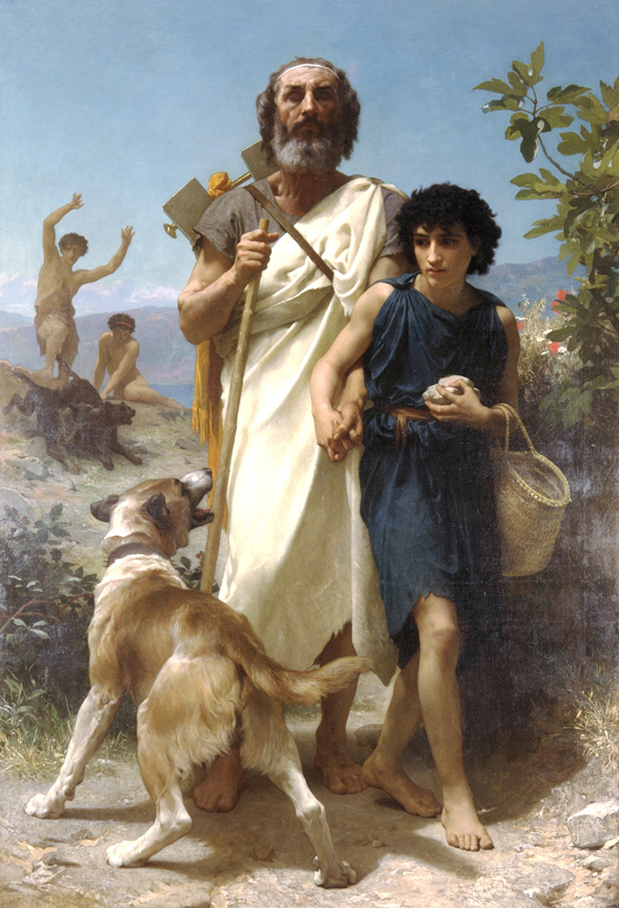 William-Adolphe Bouguereau Homer and his Guide (1874) oil painting reproduction