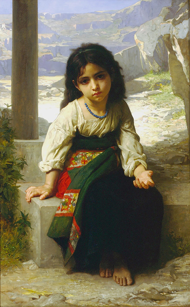 William-Adolphe Bouguereau La Petite Mendiante (1880) oil painting reproduction