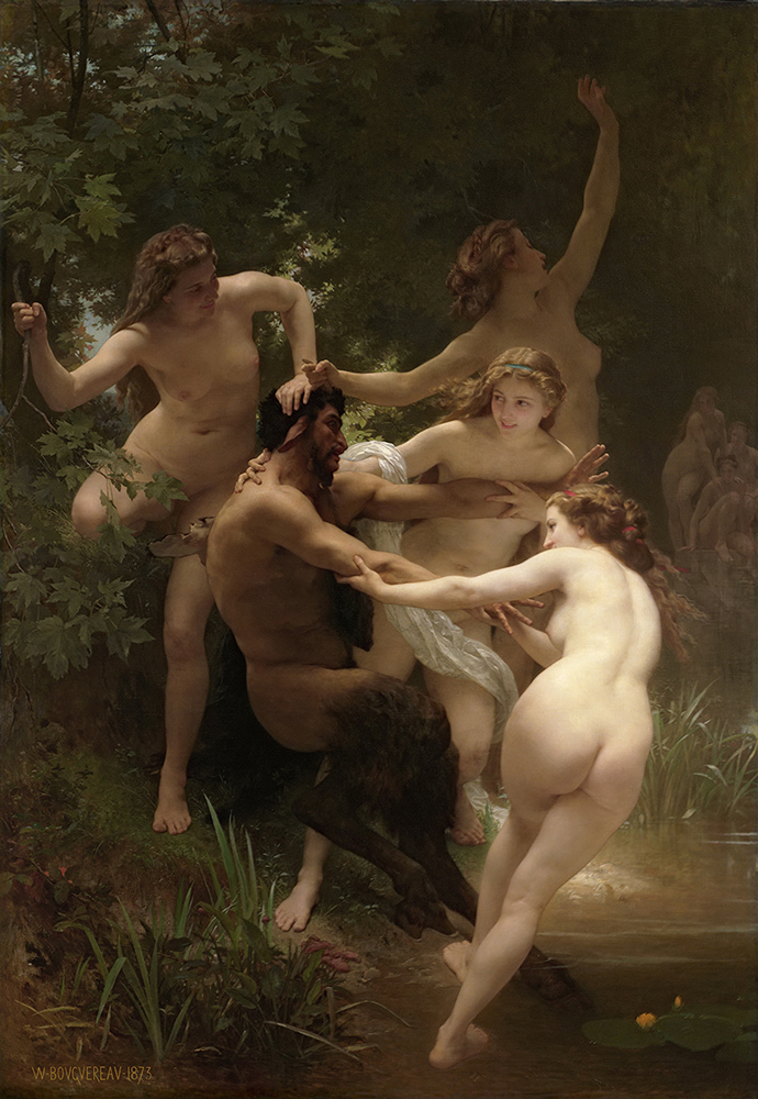 William-Adolphe Bouguereau Nymphs and Satyr (1873)  oil painting reproduction