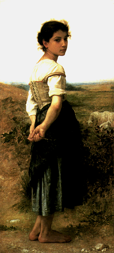 William-Adolphe Bouguereau The Young Shepherdess(1895) oil painting reproduction