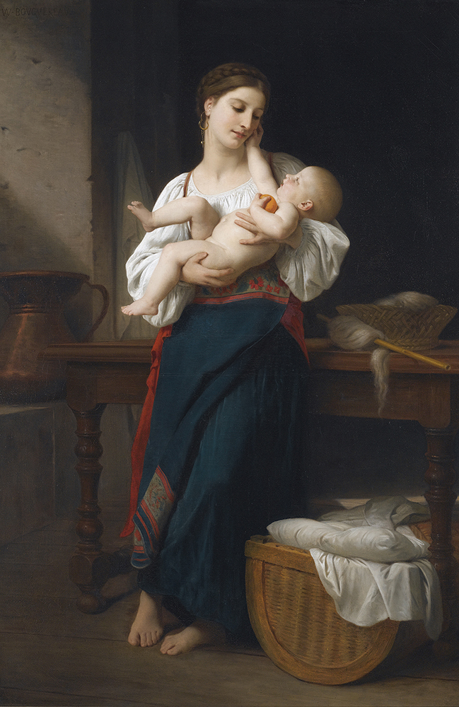 William-Adolphe Bouguereau Premières caresse (1901) oil painting reproduction