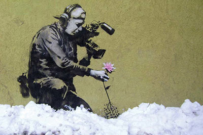 Banksy Cameraman and Flower oil painting reproduction