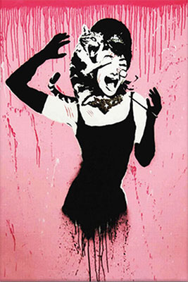 Banksy Audrey Hepburn Cat Attack oil painting reproduction