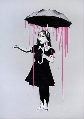 Banksy Nola Pink Rain oil painting reproduction