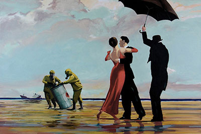 Banksy Dancing Butler on Toxic Beach oil painting reproduction