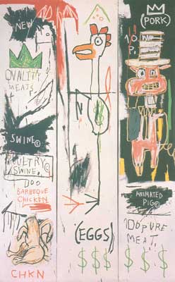 Jean-Michel Basquiat Quality Meats for the Public (3 Panels) oil painting reproduction