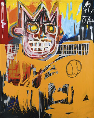 Jean-Michel Basquiat Orange sports figure oil painting reproduction