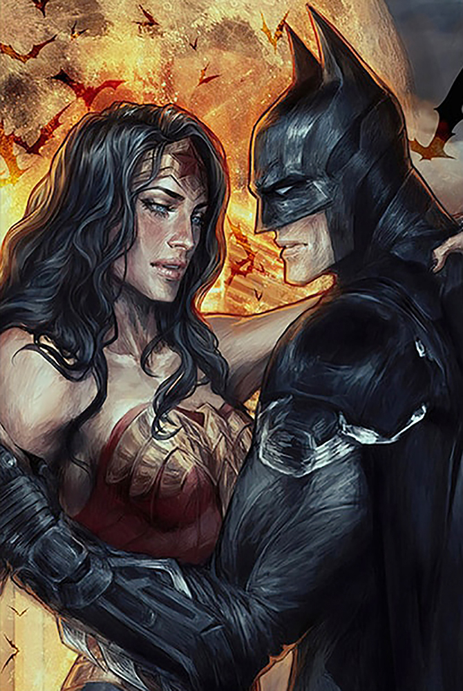 Comic Book Heroes Art - Batman - Batman and Wonderwoman painting for sale Bat01