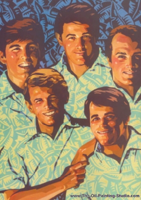 Pop and Rock Portraits - Rock - Beach Boys painting for sale Beach1