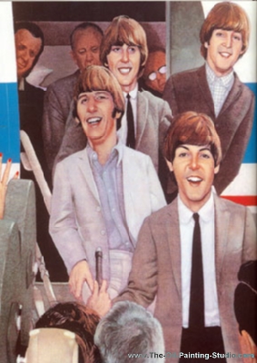Pop and Rock Portraits - Rock - The Fab Four painting for sale Beatles6