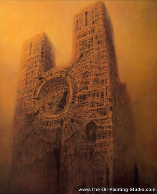 Zdzislaw Beksinski Cathedral oil painting reproduction