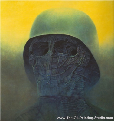Zdzislaw Beksinski Helmet oil painting reproduction