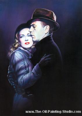  Movie Art - Movie Star Portraits - Bogey and Bacall painting for sale Bogart3