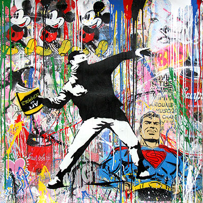 Mr. Brainwash Banksy Thrower oil painting reproduction