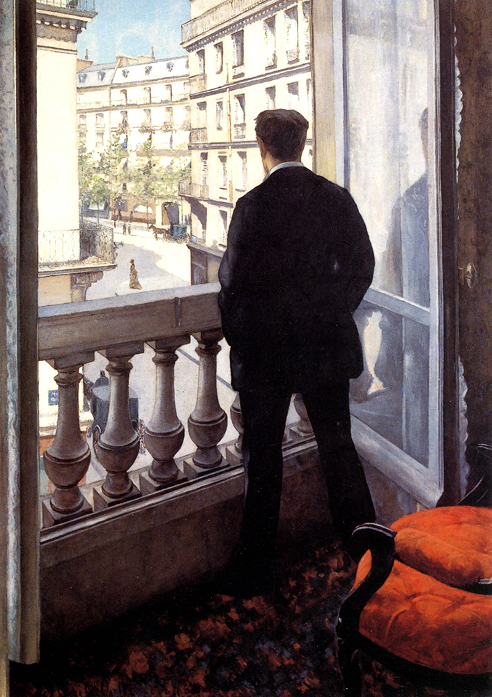 Gustave Caillebotte A Young Man at His Window - 1875 oil painting reproduction