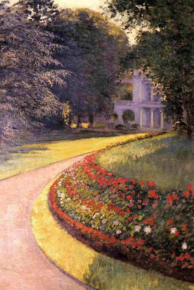 Gustave Caillebotte The Park at Yerres - 1877 oil painting reproduction