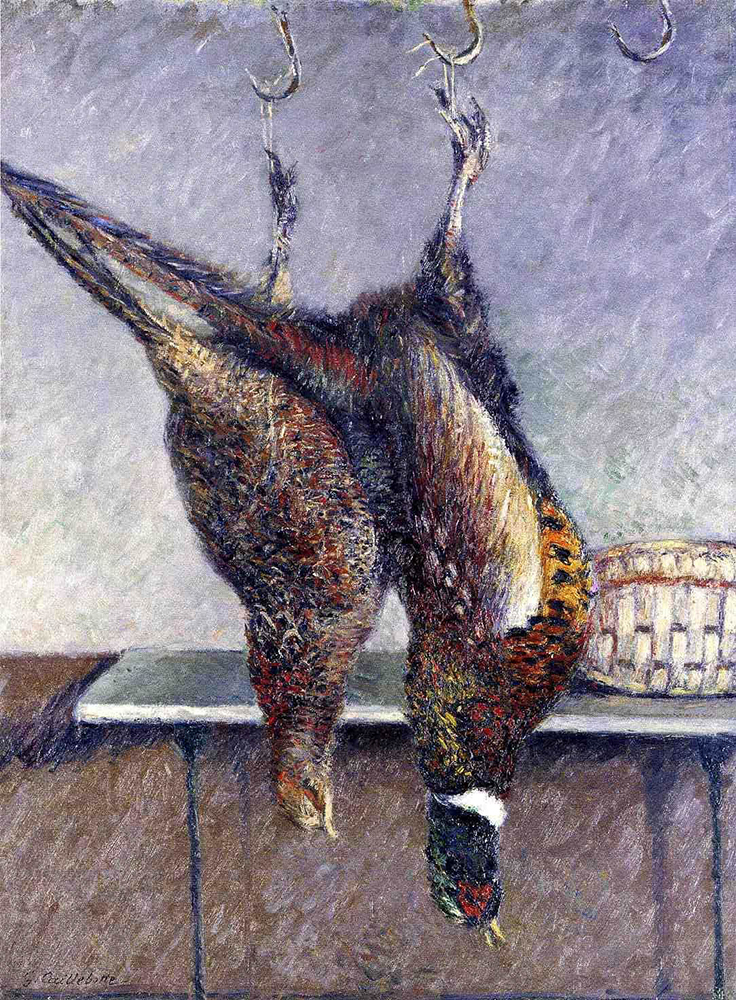 Gustave Caillebotte Two Hanging Pheasants - 1882  oil painting reproduction