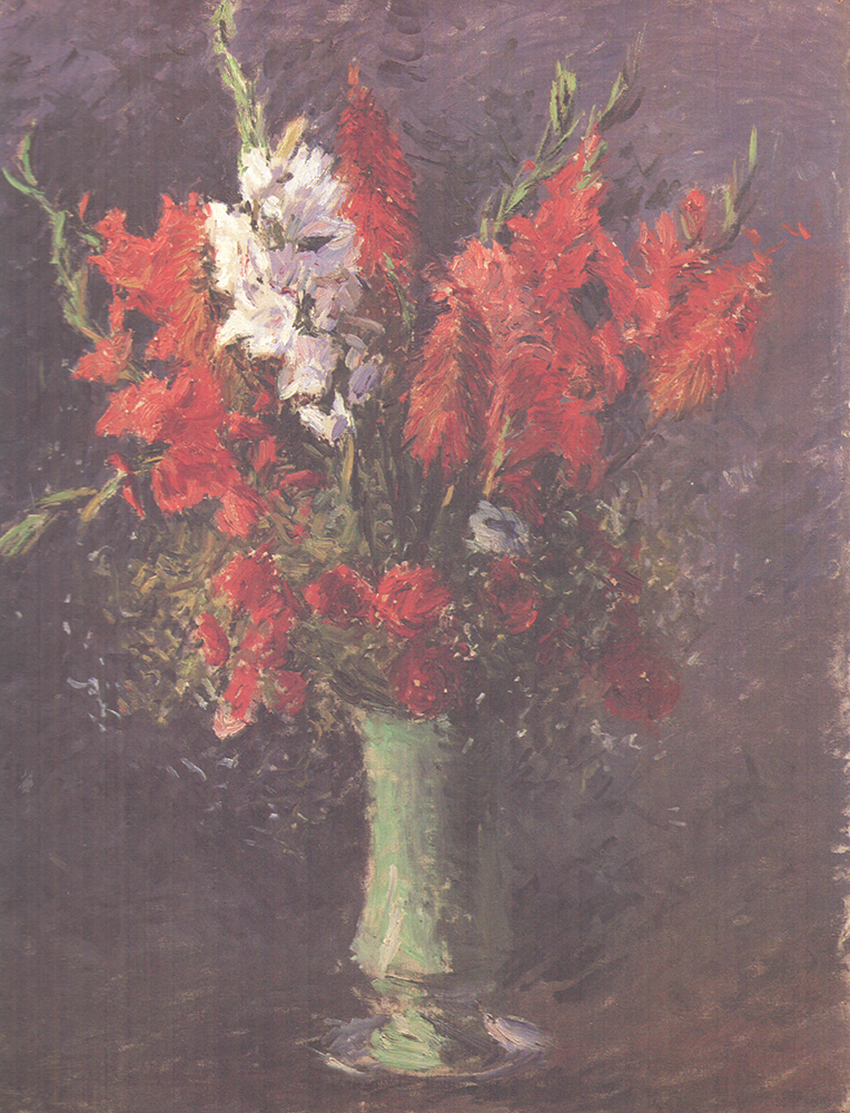 Gustave Caillebotte Vase of Gladiolas - 1887  oil painting reproduction