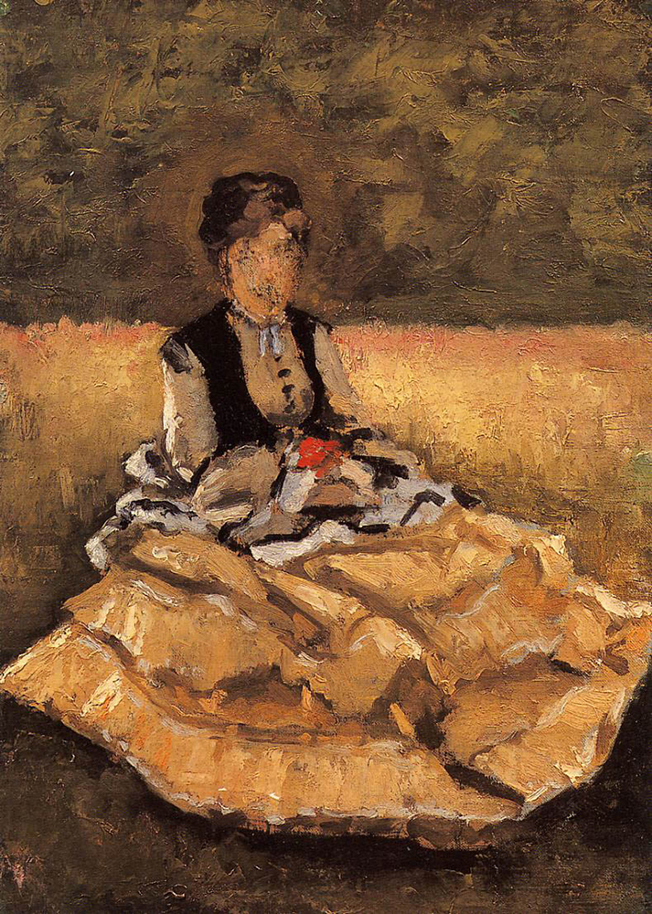Gustave Caillebotte Woman Seated on the Grass- 1874  oil painting reproduction