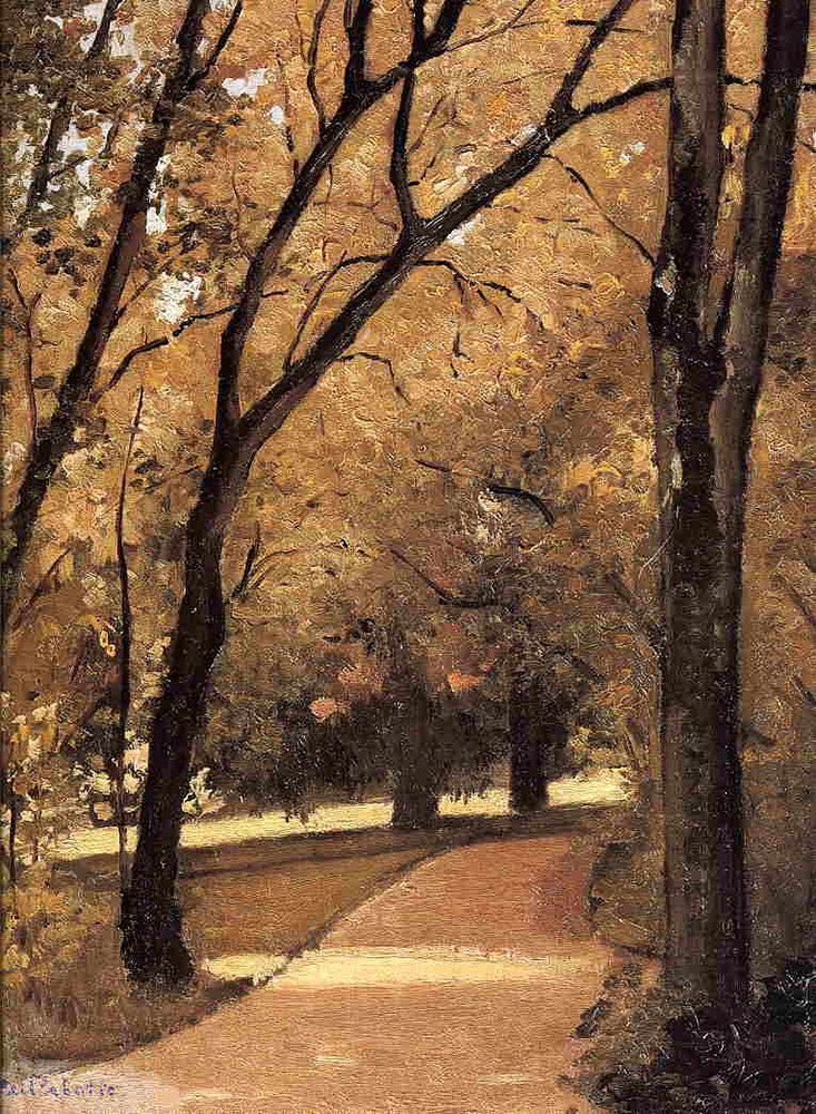 Gustave Caillebotte Yerres, Path Through the Old Growth Woods in the Park - 1871 oil painting reproduction