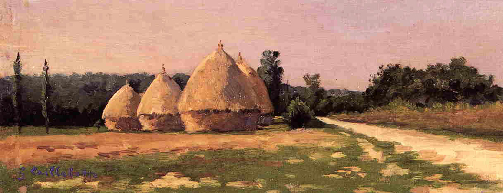 Gustave Caillebotte Landscape with Haystacks - 1874  oil painting reproduction