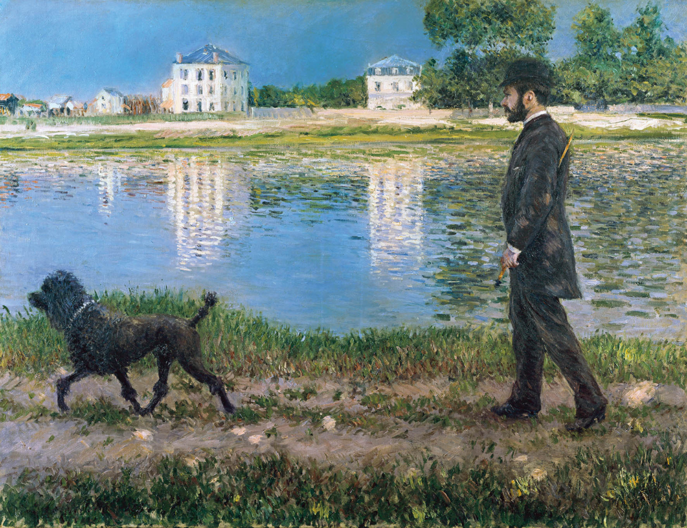 Gustave Caillebotte Richard Gallo and His Dog at Petit Gennevilliers - 1884  oil painting reproduction