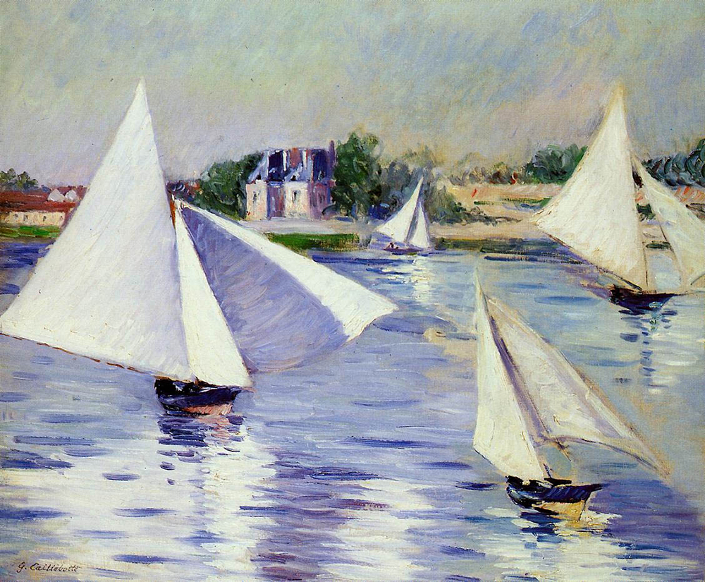 Gustave Caillebotte Sailboats on the Seine at Argenteuil - 1892  oil painting reproduction