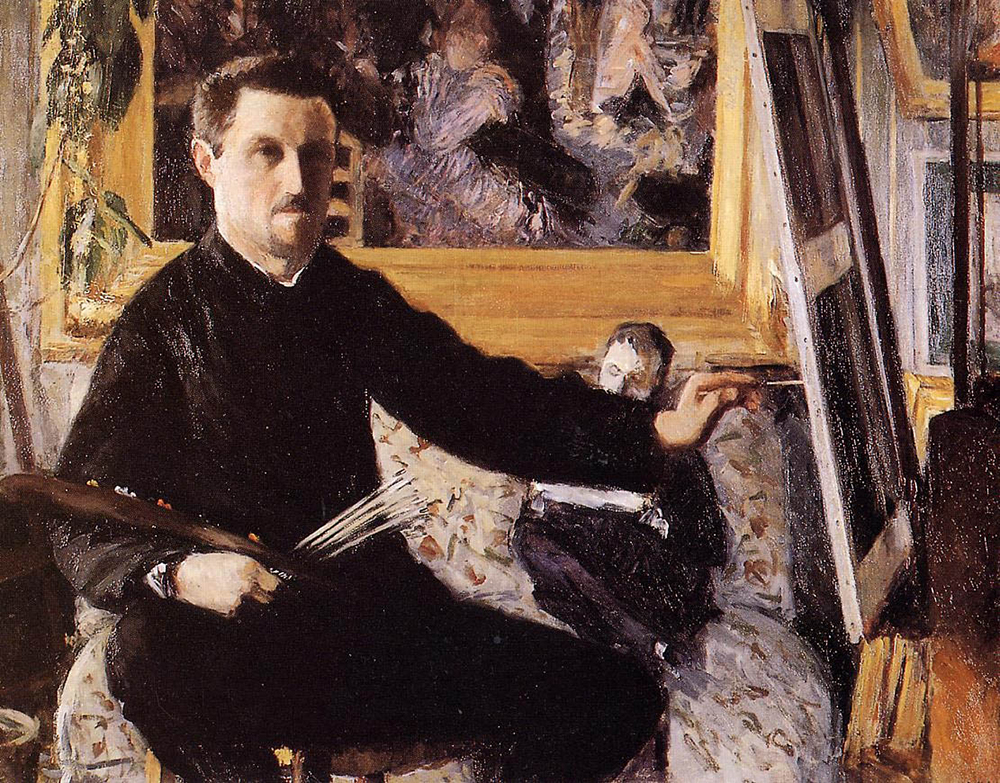 Gustave Caillebotte Self Portrait with Easel - 1879 - 1880  oil painting reproduction