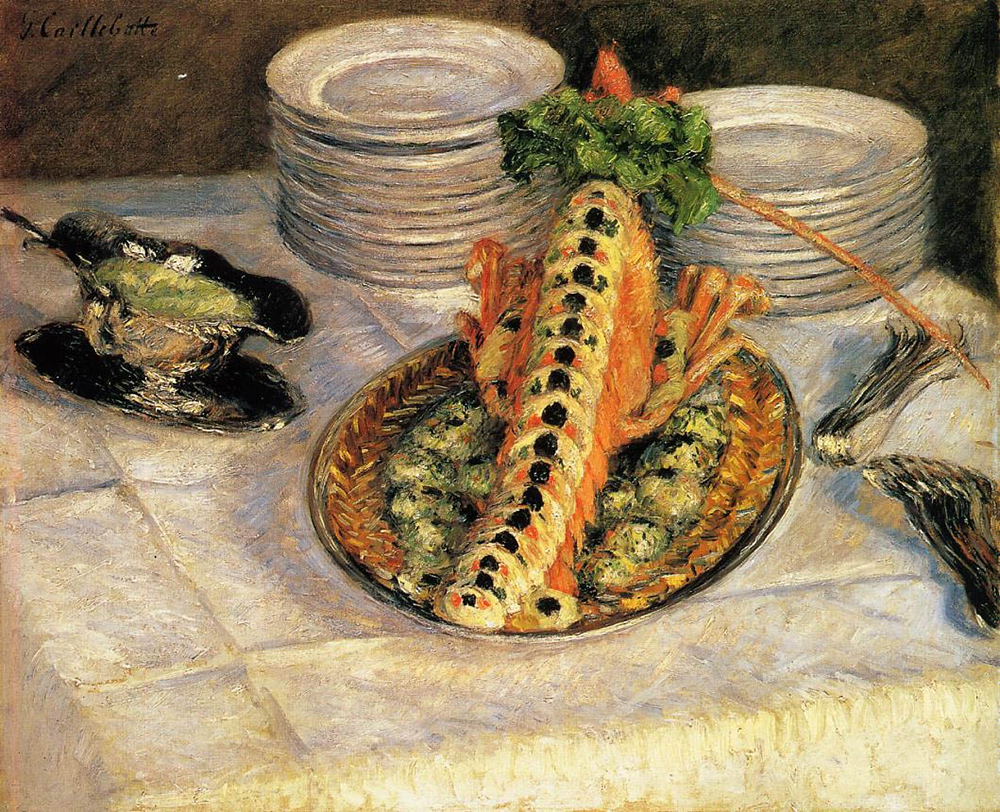 Gustave Caillebotte Still Life with Crayfish - 1880 - 1882  oil painting reproduction