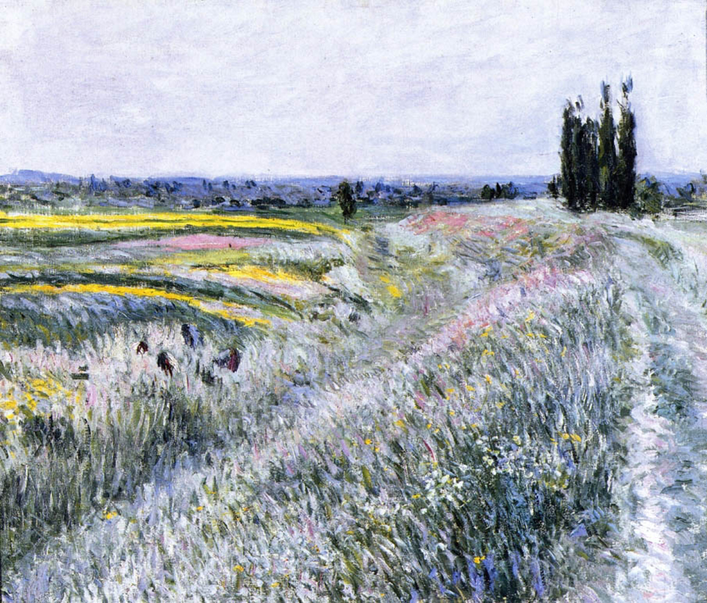 Gustave Caillebotte The Plain at Gennevilliers, Group of Poplars - 1883 oil painting reproduction