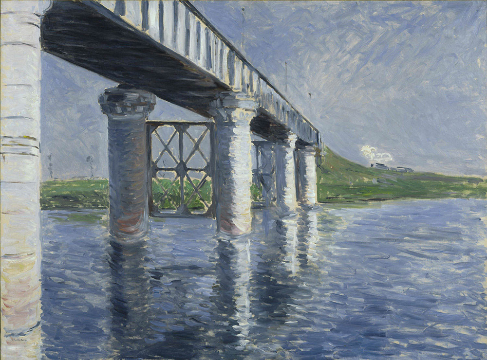 Gustave Caillebotte The Seine and the Railroad Bridge at Argenteuil - 1885 oil painting reproduction