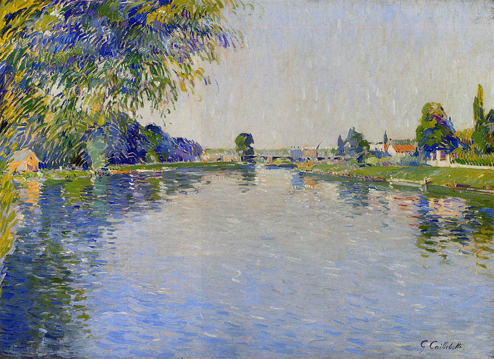 Gustave Caillebotte View of the Seine in the Direction of the Pont de Bezons - 1892  oil painting reproduction