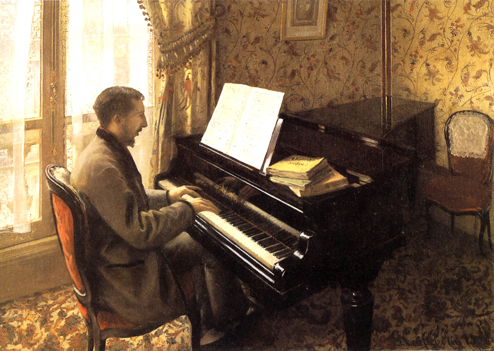 Gustave Caillebotte Young Man Playing the Piano - 1876  oil painting reproduction