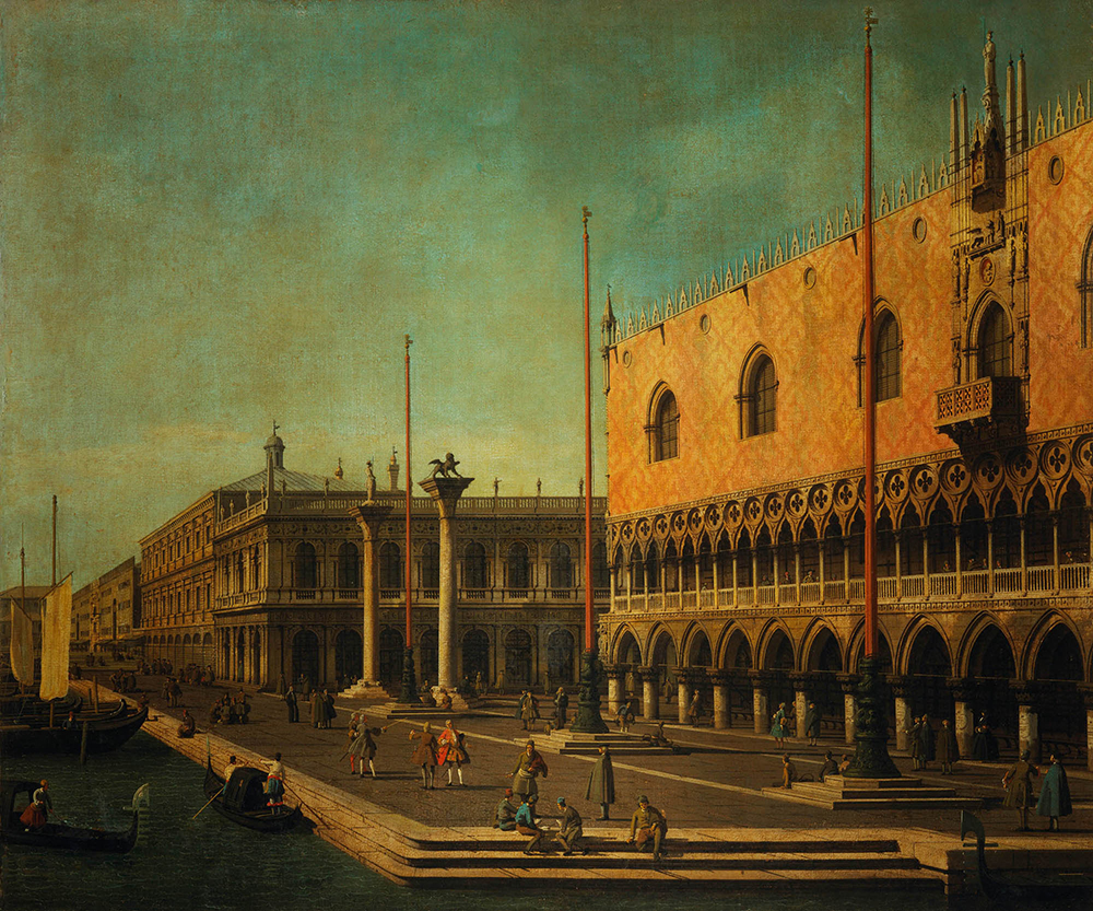 Giovanni Canaletto Caprice View of the Molo and the Doge's Palace oil painting reproduction