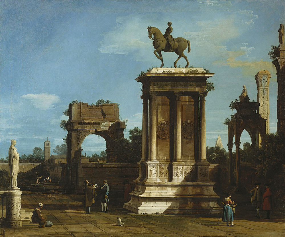 Giovanni Canaletto The Colleoni Monument in a Caprice Setting oil painting reproduction