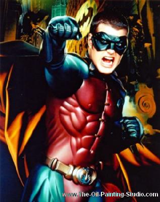 Comic Book Heroes Art - Batman - Robin painting for sale CBH4