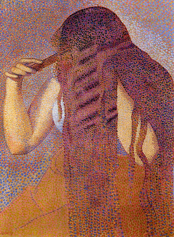 Henri-Edmond Cross Woman Combing Her Hair, 1892 oil painting reproduction