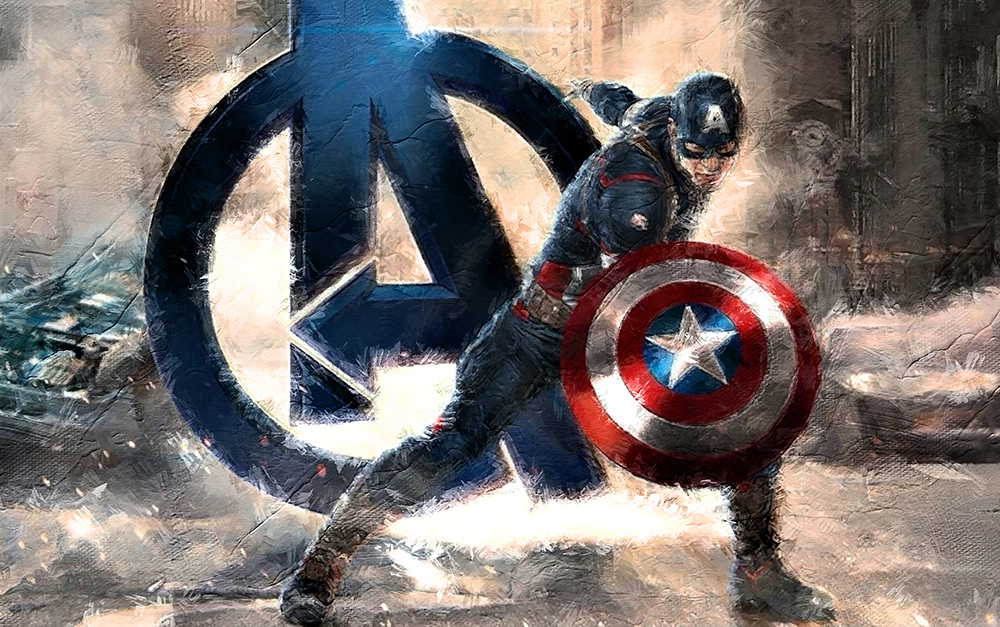 Comic Book Heroes Art - Captain America - Captain America Logo painting for sale Capt4