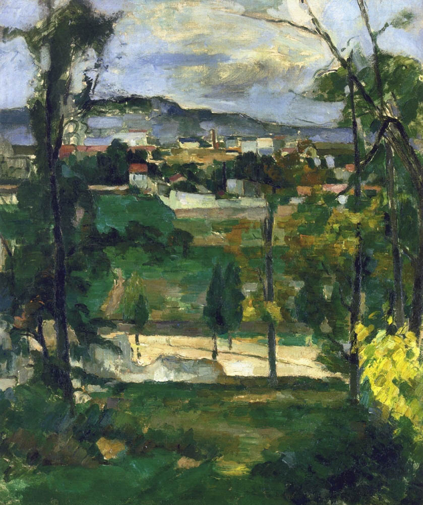 Paul Cezanne Village behind Trees, Ile de France, 1879 oil painting reproduction