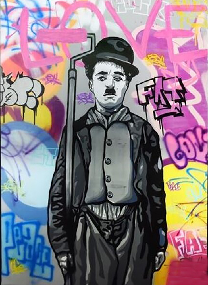  Movie Art - Movie Star Portraits - Charlie Chaplin Graffiti 3 painting for sale Chap4