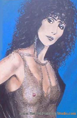 Pop and Rock Portraits - Pop - Cher painting for sale Cher1