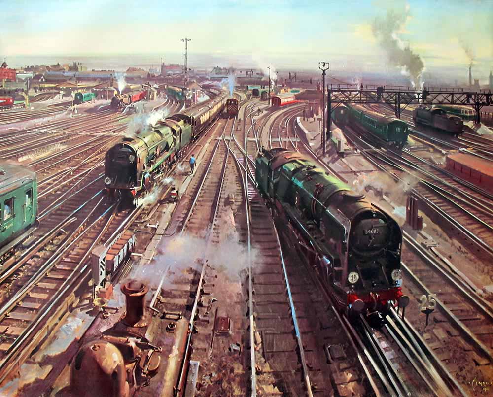 Transport Art - Railroad Art - Clapham Junction painting for sale Cuneo2