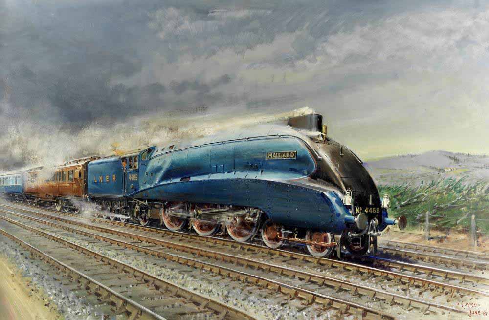 Transport Art - Railroad Art - Mallard painting for sale Cuneo6