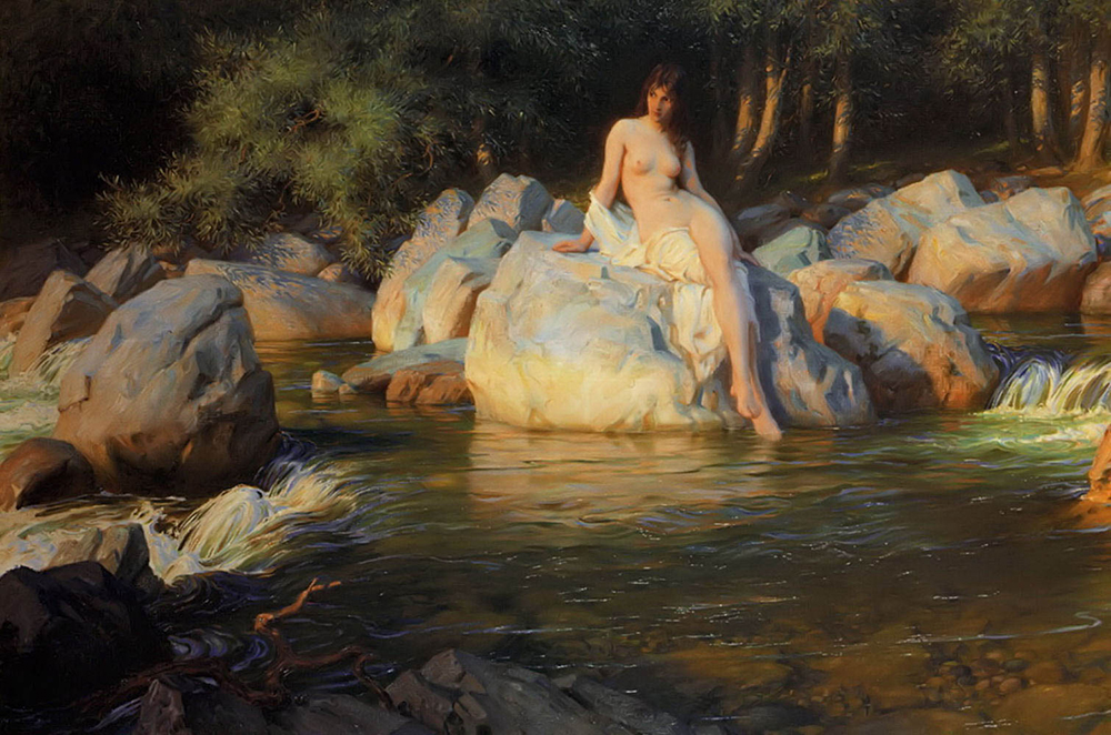 Herbert James Draper Kelpie, 1913 oil painting reproduction