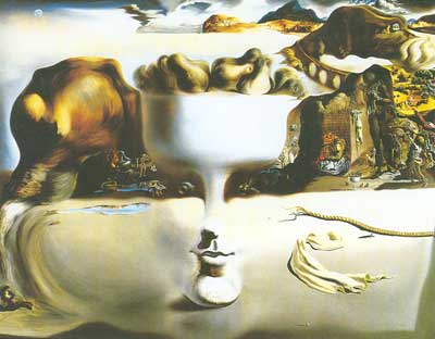 Salvador Dali Apparition of Face and Fruit Dish on a Beach oil painting reproduction