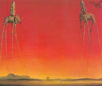 Salvador Dali The Elephants oil painting reproduction