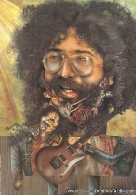 Pop and Rock Portraits - Rock - Jerry Garcia painting for sale Dead1