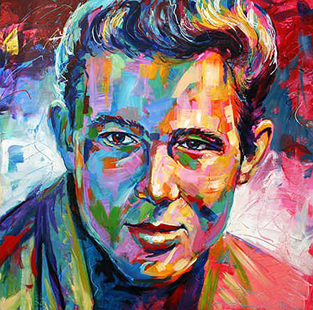  Movie Art - Movie Star Portraits - James Dean painting for sale Dean1